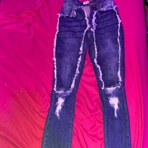 Skinny Fit Distressed Jeans